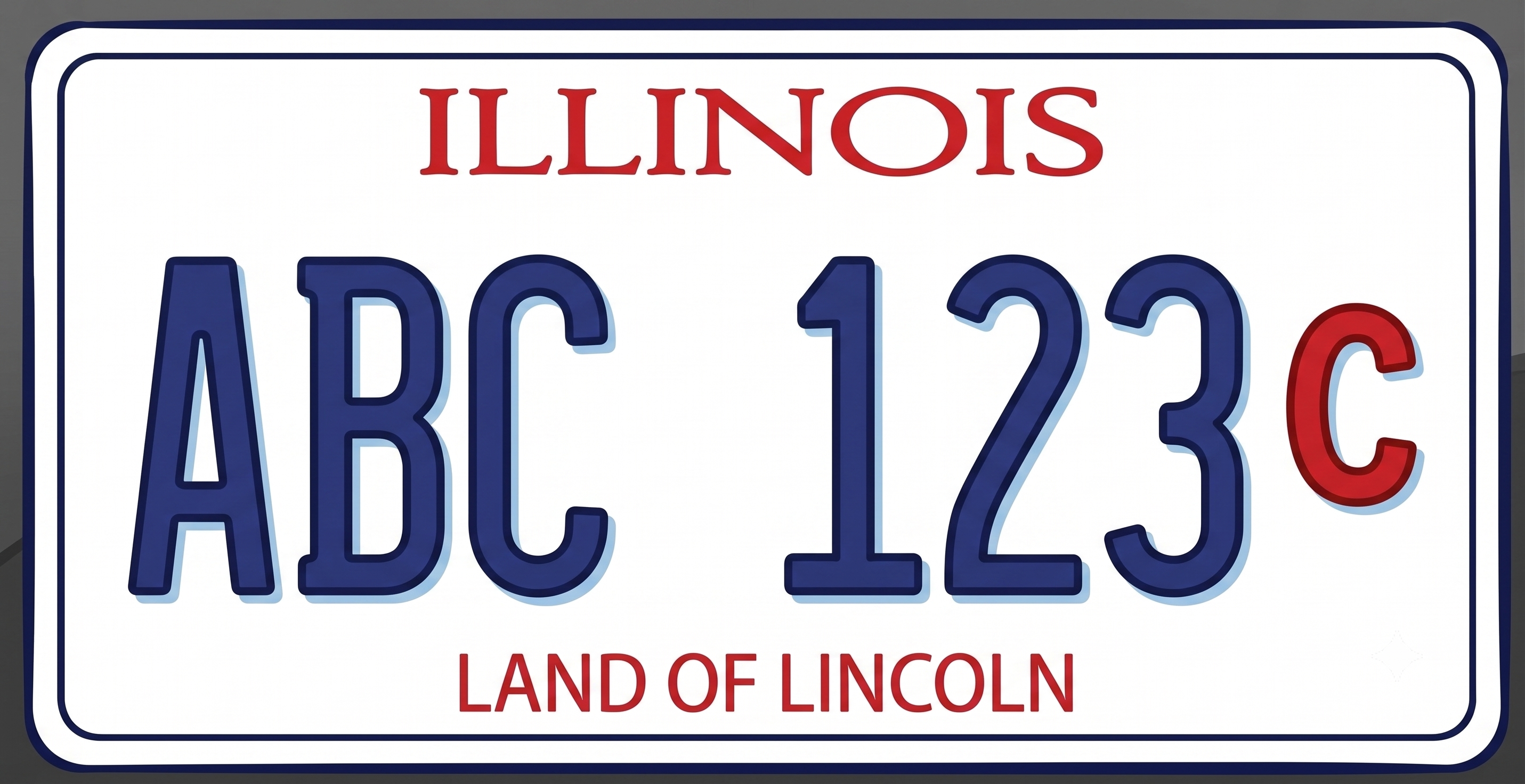 Illinois commercial truck license plate: white background with Illinois in blue text, truck designation, and Land of Lincoln along the bottom